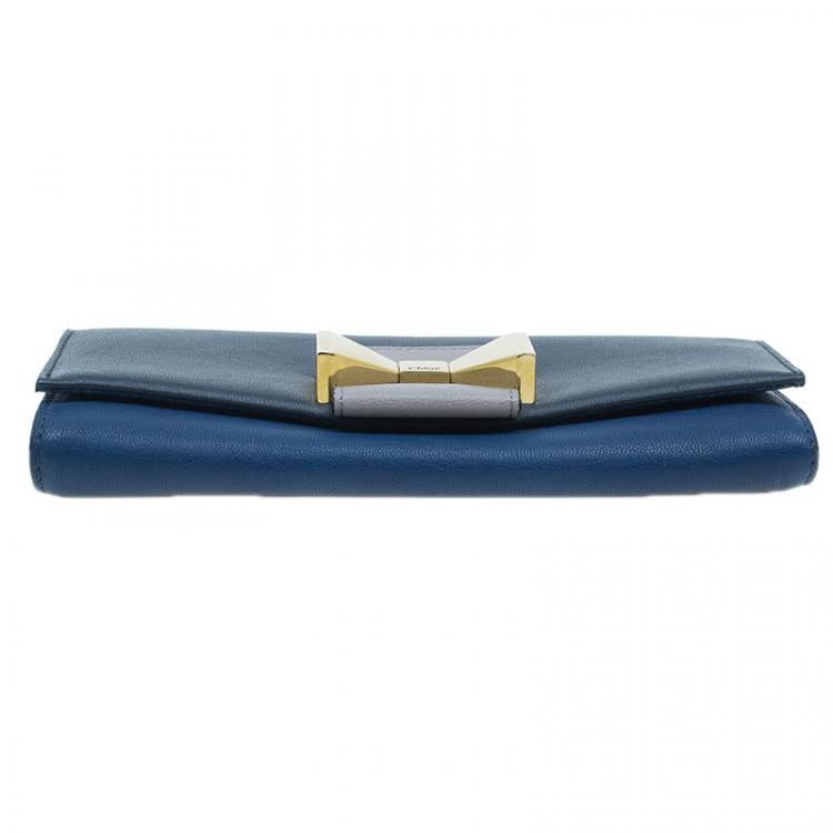 Pre Owned Chloe Two Tone Leather Bobbie Wallet 