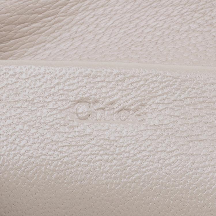 Pre Owned Chloe Beige/Black Leather Small June Bow Shoulder Bag