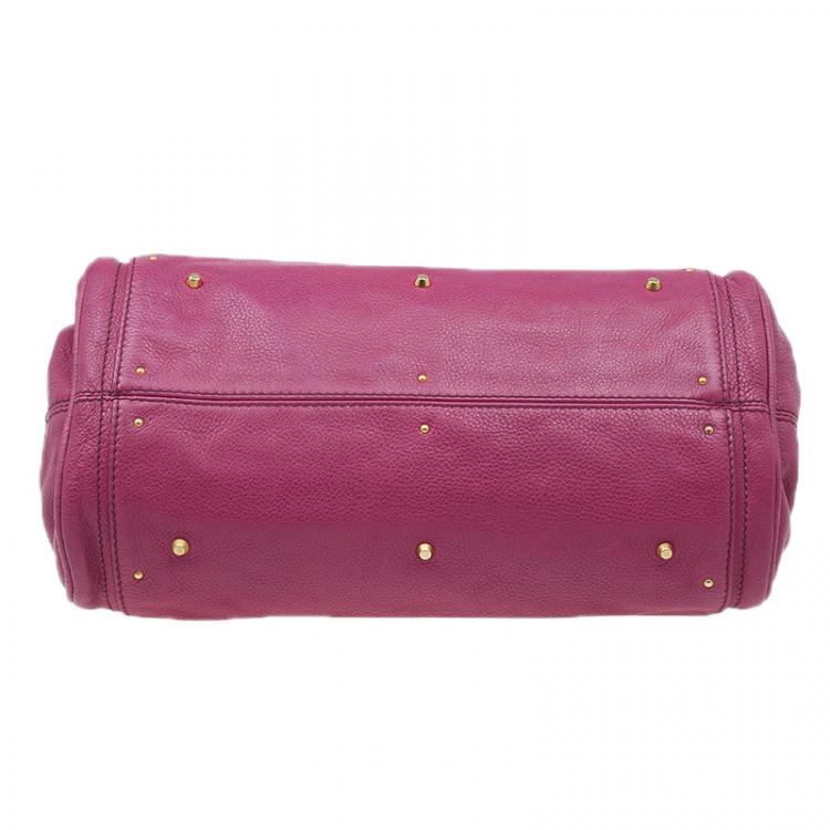 Pre Owned Chloe Dark Fuchsia Leather Medium Paddington Satchel Bag