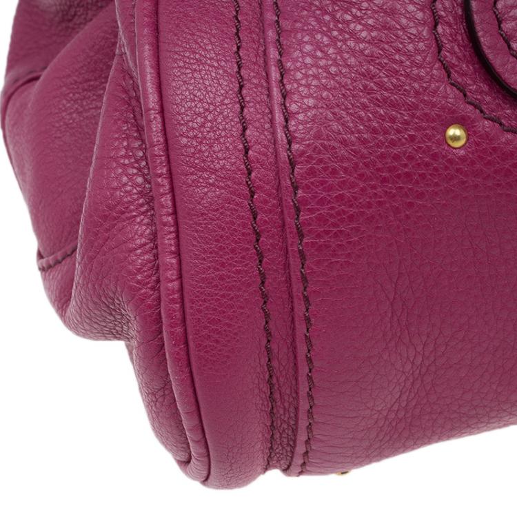Pre Owned Chloe Dark Fuchsia Leather Medium Paddington Satchel Bag