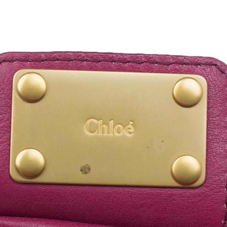 Pre Owned Chloe Dark Fuchsia Leather Medium Paddington Satchel Bag