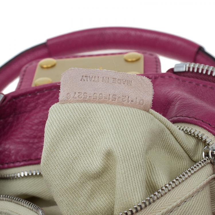 Pre Owned Chloe Dark Fuchsia Leather Medium Paddington Satchel Bag