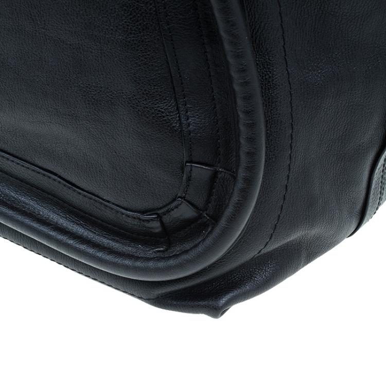 Pre Owned Chloe Black Leather Paraty Shopper Tote