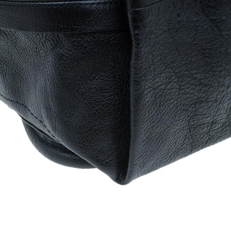 Pre Owned Chloe Black Leather Paraty Shopper Tote