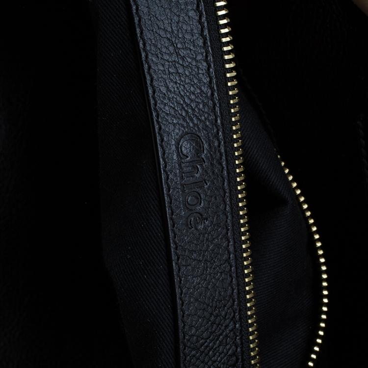 Pre Owned Chloe Black Leather Paraty Shopper Tote