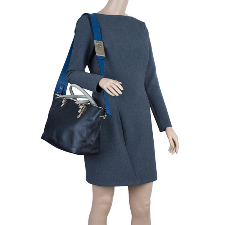 Pre Owned Chloe Black Leather Medium Baylee Tote Bag