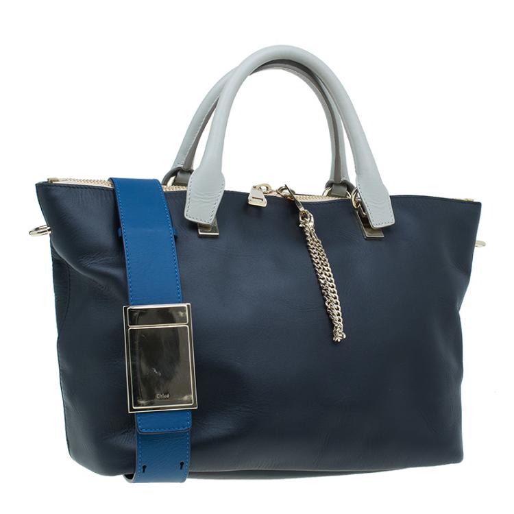 Pre Owned Chloe Black Leather Medium Baylee Tote Bag