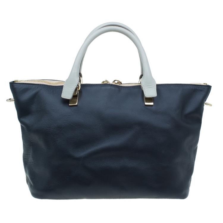 Pre Owned Chloe Black Leather Medium Baylee Tote Bag