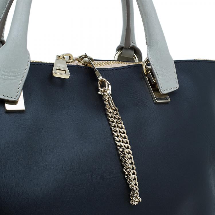 Pre Owned Chloe Black Leather Medium Baylee Tote Bag