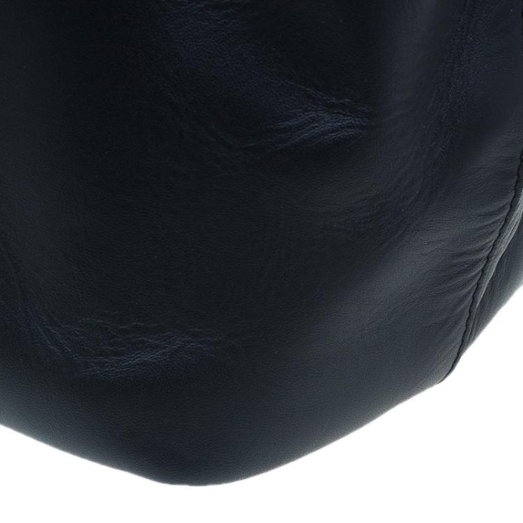 Pre Owned Chloe Black Leather Medium Baylee Tote Bag