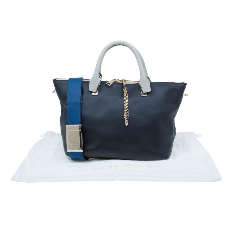 Pre Owned Chloe Black Leather Medium Baylee Tote Bag