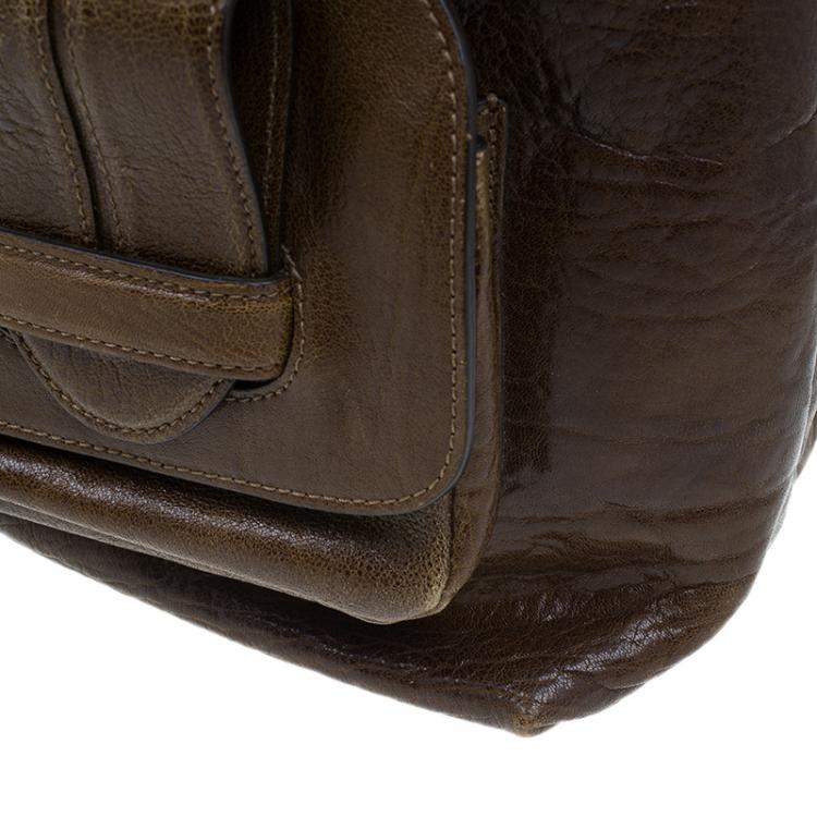 Pre Owned Chloe Brown Leather Saskia Square Tote Bag