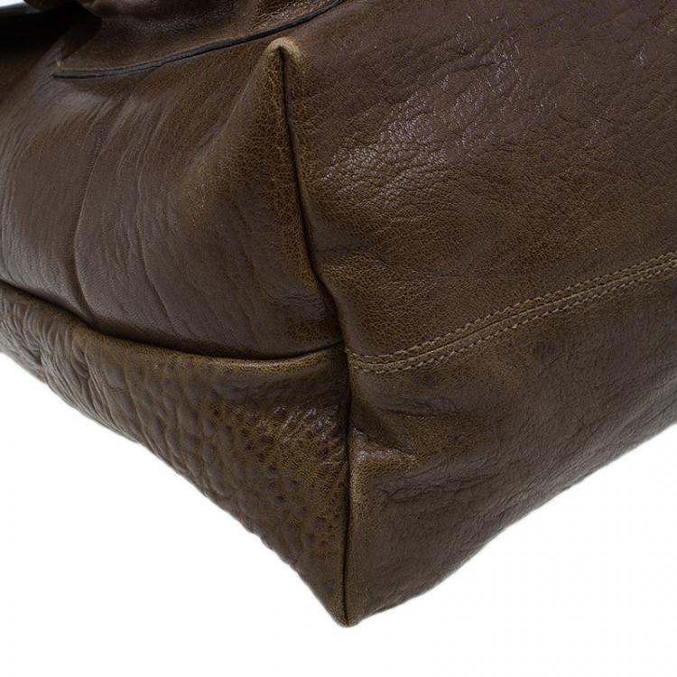 Pre Owned Chloe Brown Leather Saskia Square Tote Bag