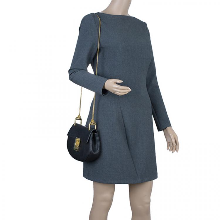 Pre Owned Chloe Black Leather Small Drew Shoulder Bag