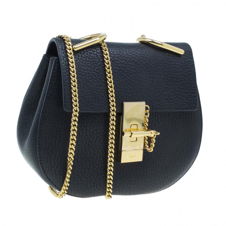 Pre Owned Chloe Black Leather Small Drew Shoulder Bag