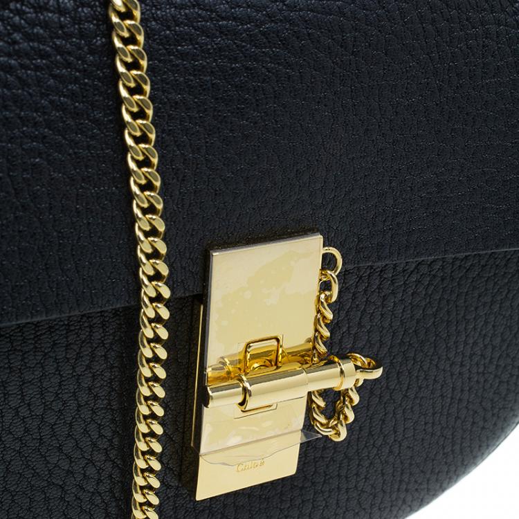 Pre Owned Chloe Black Leather Small Drew Shoulder Bag