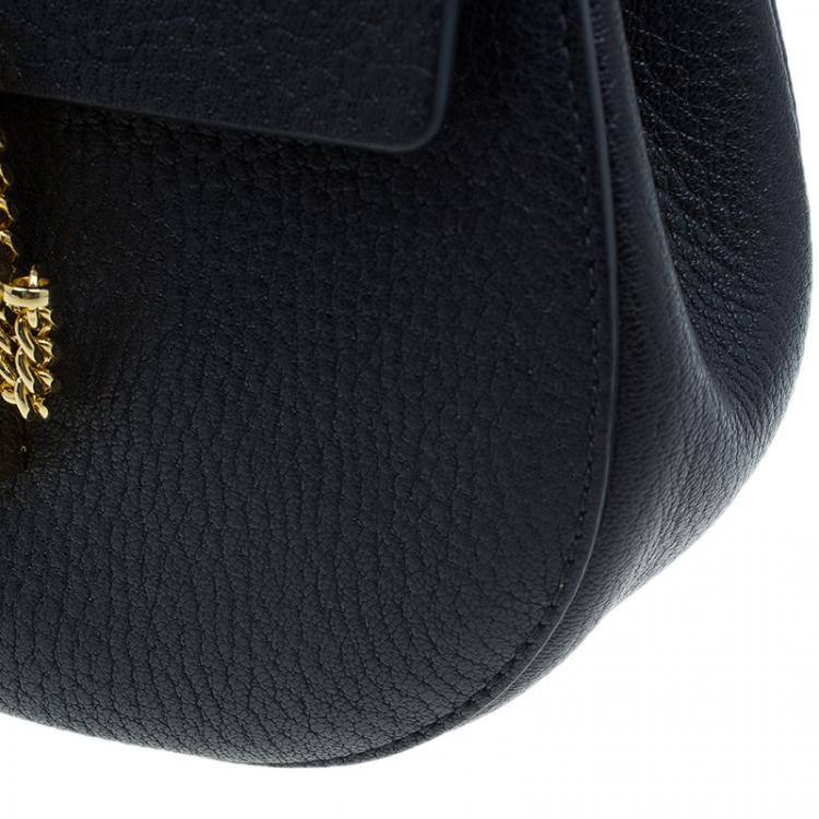 Pre Owned Chloe Black Leather Small Drew Shoulder Bag