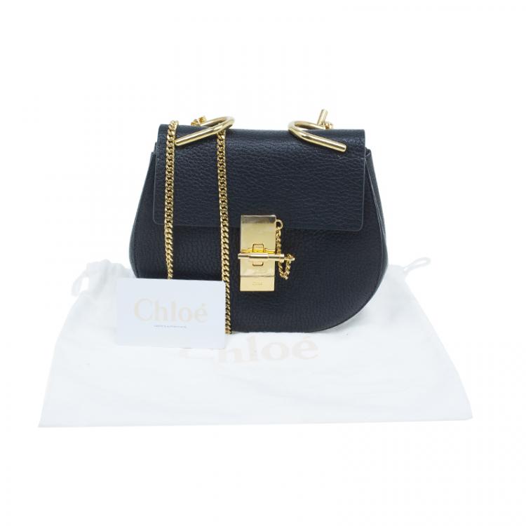 Pre Owned Chloe Black Leather Small Drew Shoulder Bag