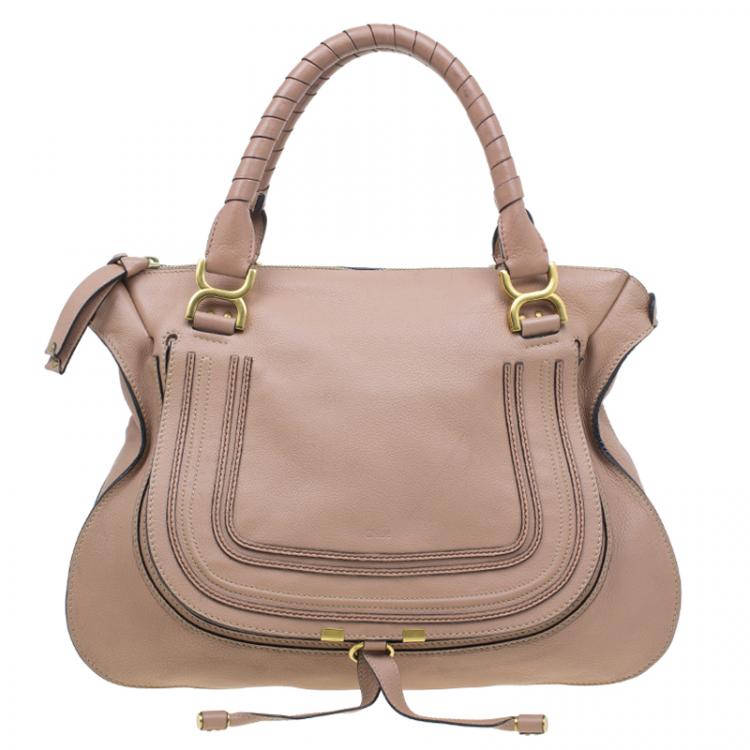 Pre Owned Chloe Beige Leather Large Marcie Shoulder Bag