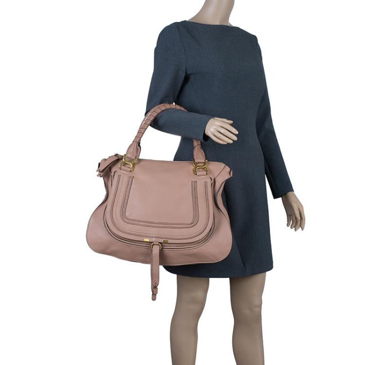 Pre Owned Chloe Beige Leather Large Marcie Shoulder Bag