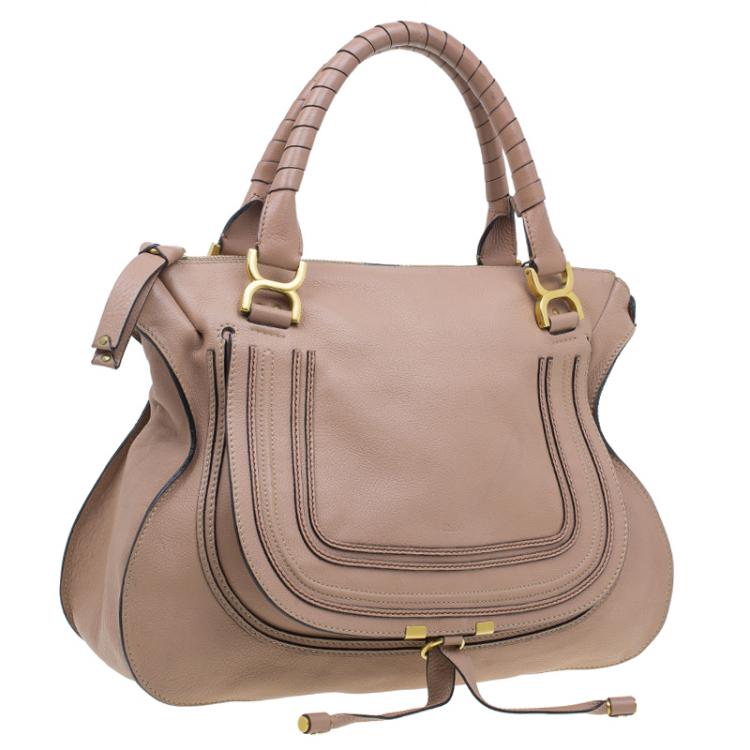 Pre Owned Chloe Beige Leather Large Marcie Shoulder Bag