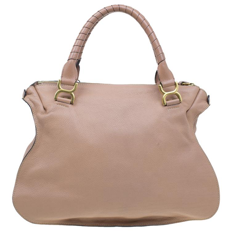 Pre Owned Chloe Beige Leather Large Marcie Shoulder Bag