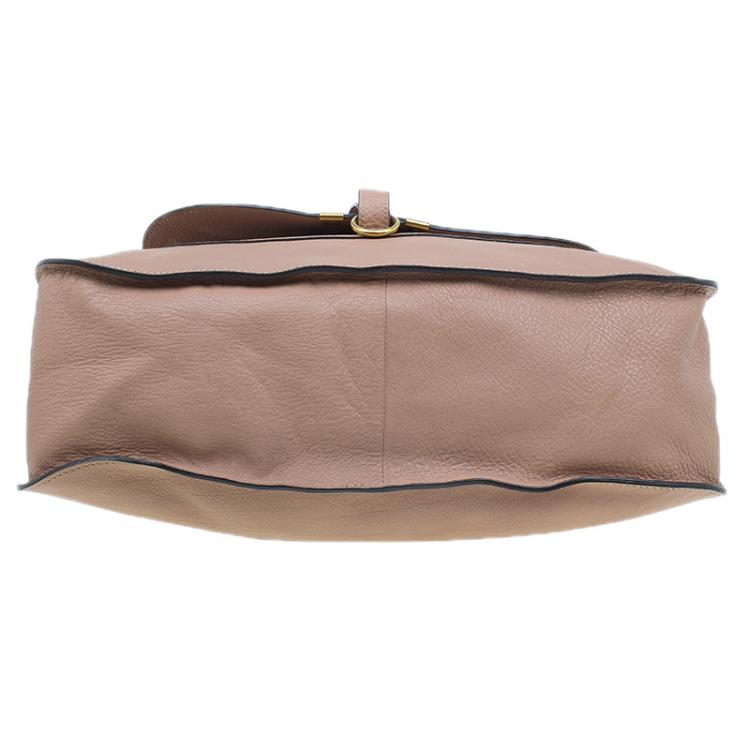 Pre Owned Chloe Beige Leather Large Marcie Shoulder Bag