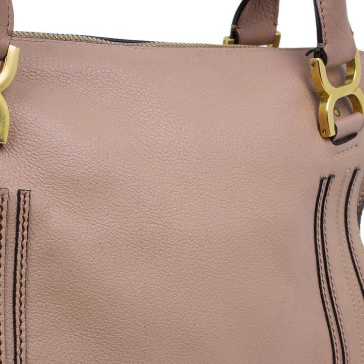 Pre Owned Chloe Beige Leather Large Marcie Shoulder Bag