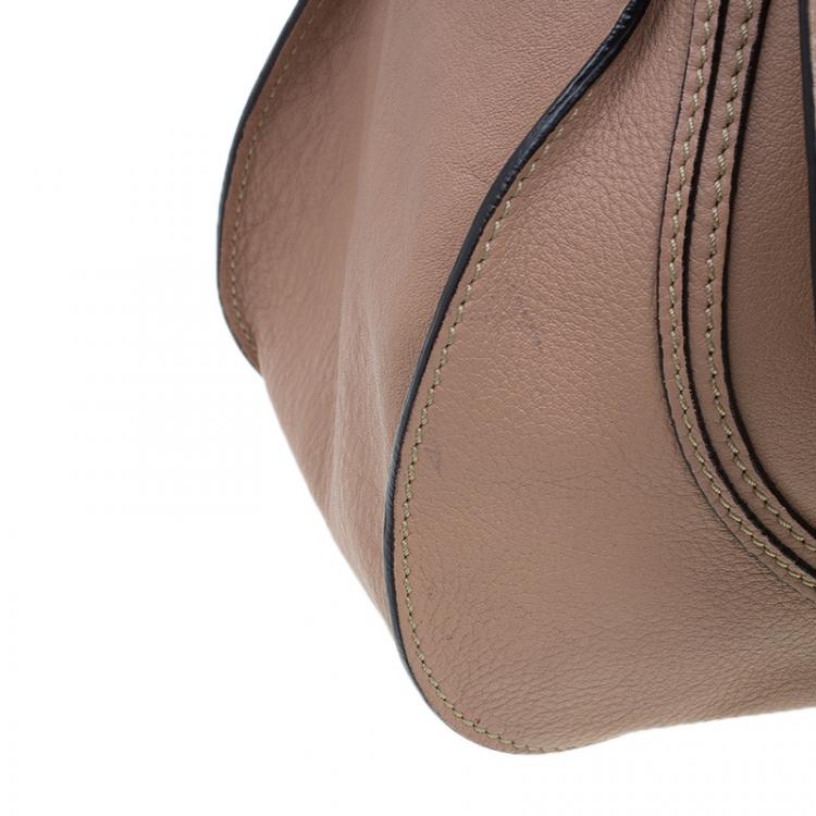 Pre Owned Chloe Beige Leather Large Marcie Shoulder Bag