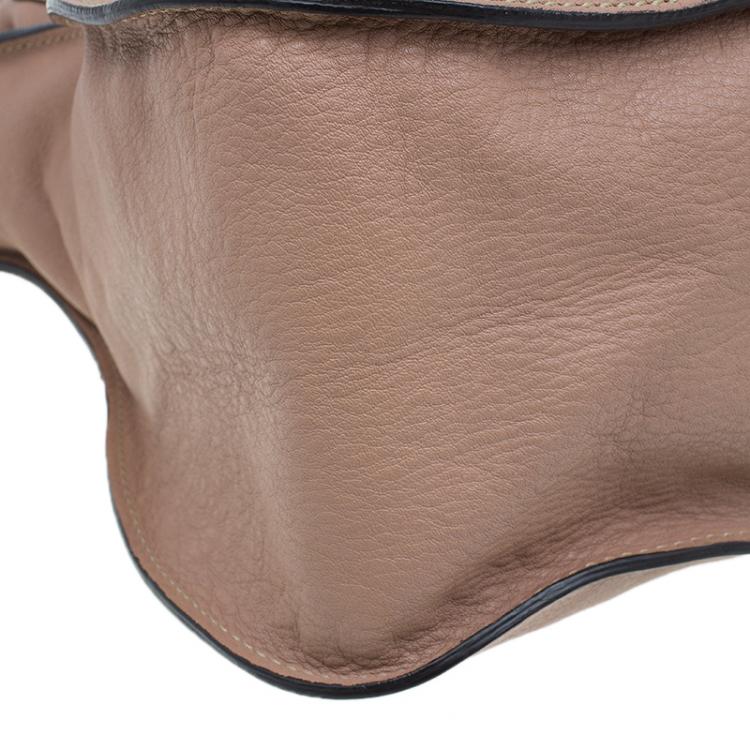 Pre Owned Chloe Beige Leather Large Marcie Shoulder Bag