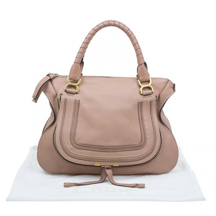 Pre Owned Chloe Beige Leather Large Marcie Shoulder Bag