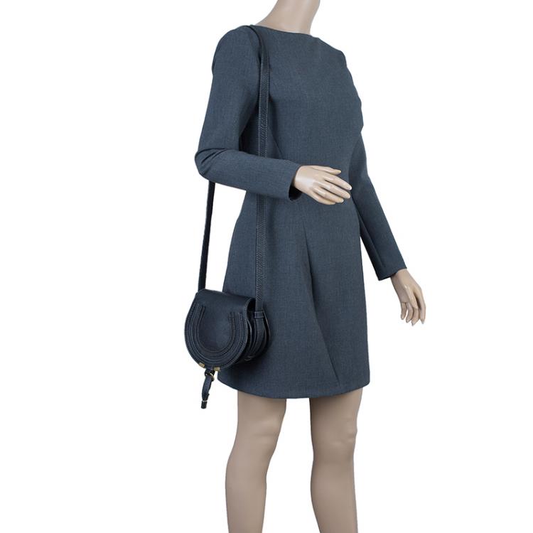 Pre Owned Chloe Black Leather Mini Marcie Crossbody Bag