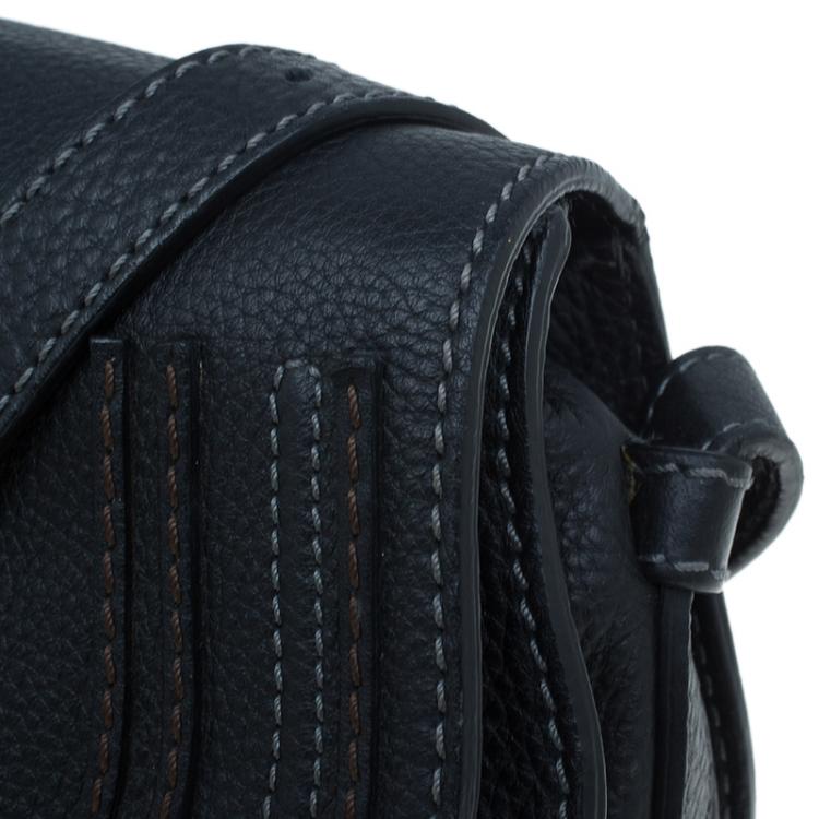 Pre Owned Chloe Black Leather Mini Marcie Crossbody Bag