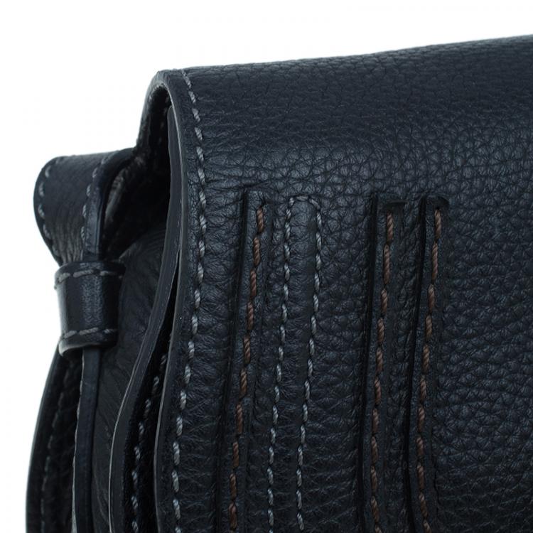 Pre Owned Chloe Black Leather Mini Marcie Crossbody Bag