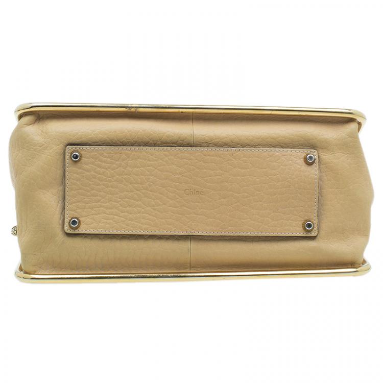 Pre Owned Chloe Camel Leather Medium Sally Crossbody Bag
