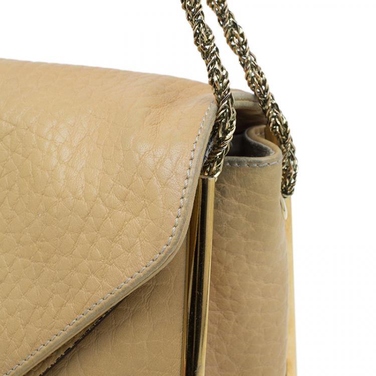 Pre Owned Chloe Camel Leather Medium Sally Crossbody Bag