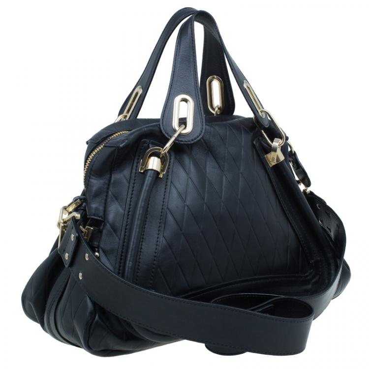 Pre Owned Chloe Black Quilted Leather Medium Paraty Bag