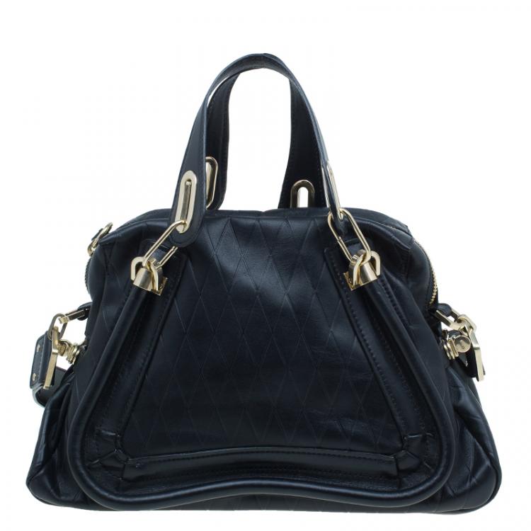 Pre Owned Chloe Black Quilted Leather Medium Paraty Bag