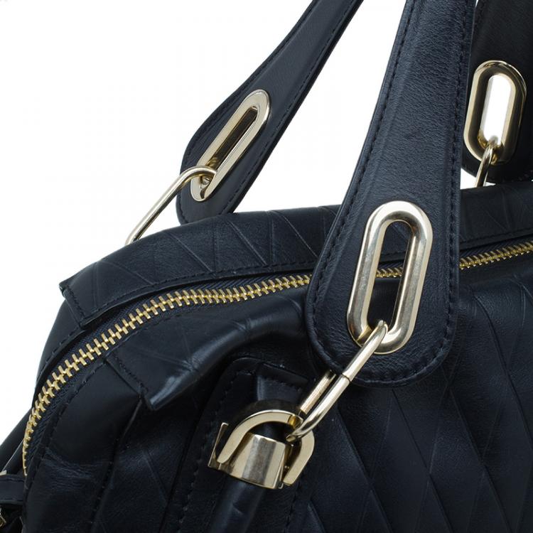 Pre Owned Chloe Black Quilted Leather Medium Paraty Bag