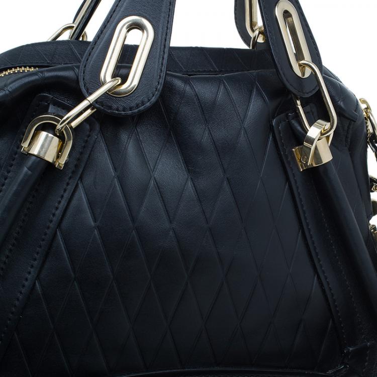 Pre Owned Chloe Black Quilted Leather Medium Paraty Bag