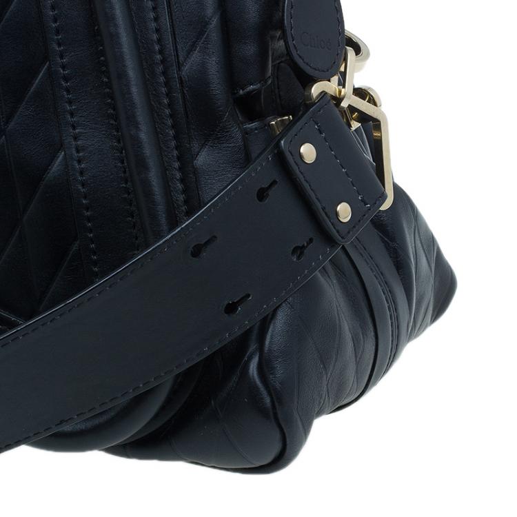 Pre Owned Chloe Black Quilted Leather Medium Paraty Bag