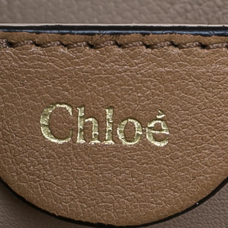 Pre Owned Chloe Gold/Beige Python and Leather Small Jade Shoulder Bag