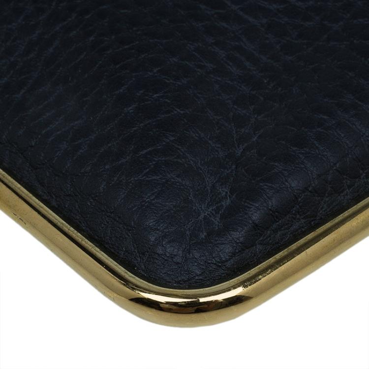 Pre Owned Chloe Black Pebbled Leather Sally Envelope Clutch