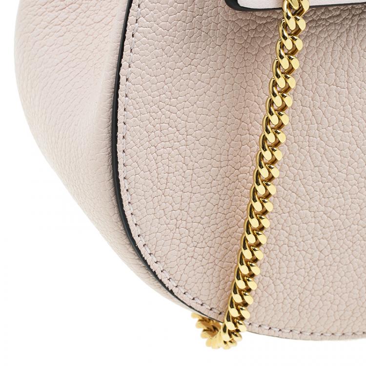 Pre Owned Chloe Light Pink Leather Small Drew Shoulder Bag