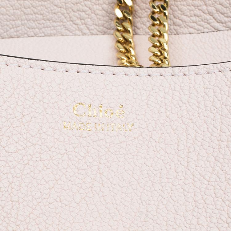Pre Owned Chloe Light Pink Leather Small Drew Shoulder Bag