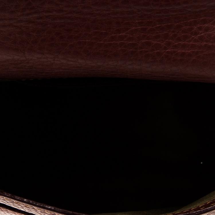 Pre Owned Chloe Burgundy Pebbled Leather Mini Marcie Crossbody Bag