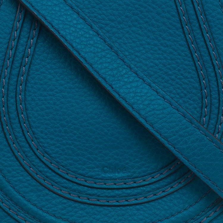 Pre Owned Chloe Blue Leather Mini Marcie Crossbody Bag