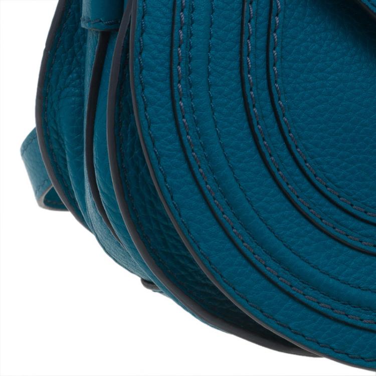 Pre Owned Chloe Blue Leather Mini Marcie Crossbody Bag