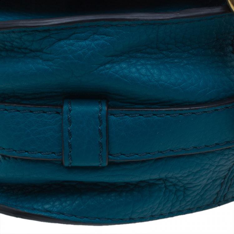 Pre Owned Chloe Blue Leather Mini Marcie Crossbody Bag