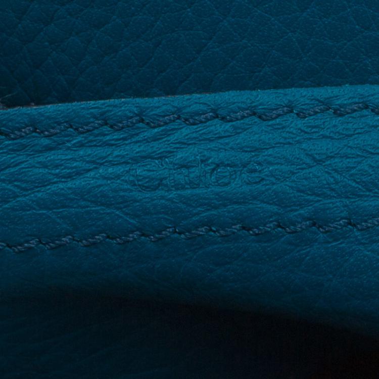 Pre Owned Chloe Blue Leather Mini Marcie Crossbody Bag